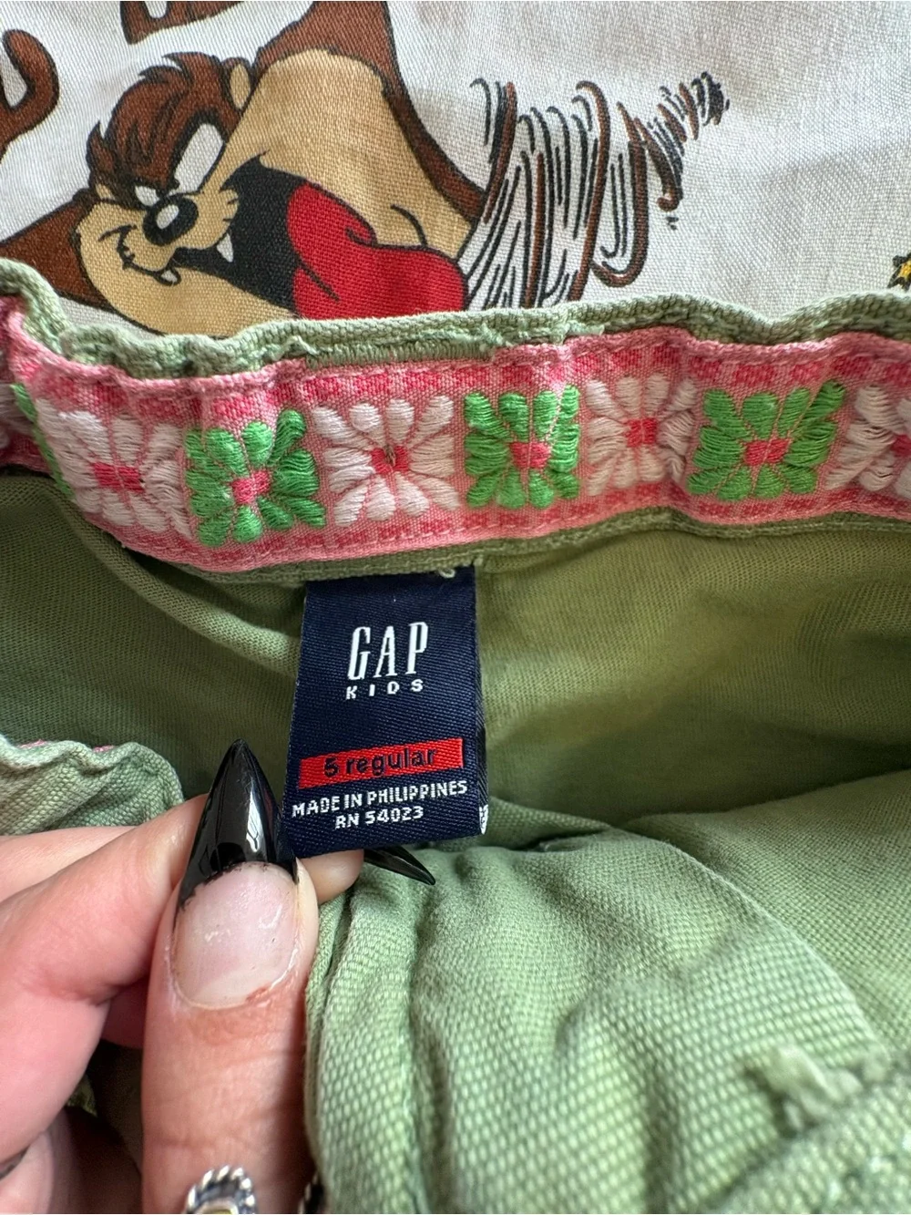 GAP Kids Light Green Skirt with Pink & White Floral Trim